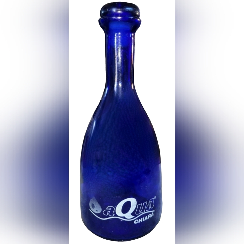 Antique Blue Aqua Chiara Micro-filtered Water Glass Bottle/Storage